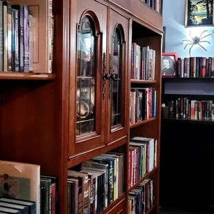 a bookcase full of books