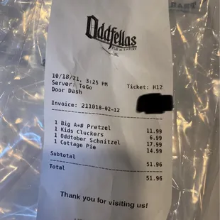 the receipt