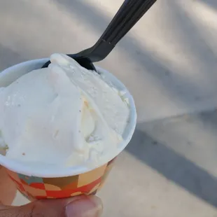 Coquito ice cream with real rum.