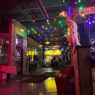 the interior of a bar