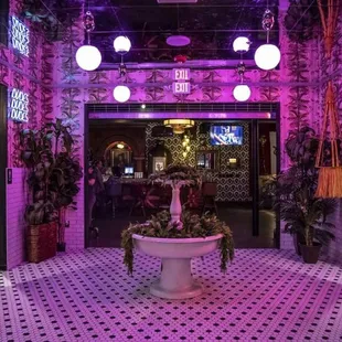 the entrance to the bar