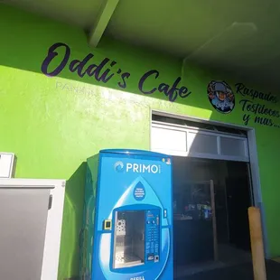 a vending machine outside