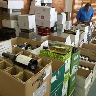 boxes of wine and boxes of wine