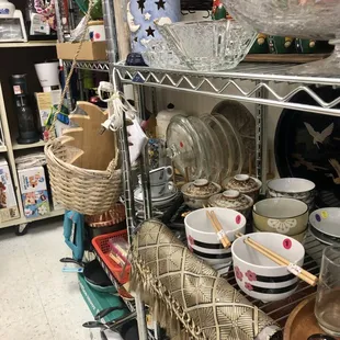 Nice assortment of donations; clean and organized shop