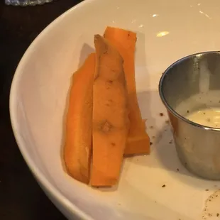 Carrots served with the wings