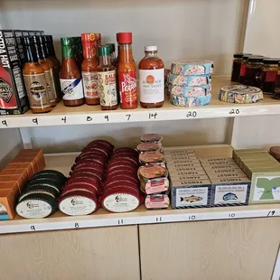 Great selection of domestic &amp; imported hot sauces + tinned fish