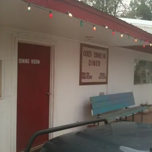 the entrance to the diner