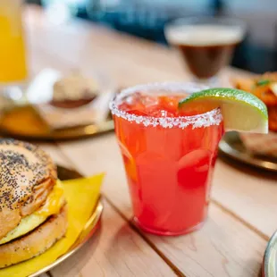 drink, pancakes