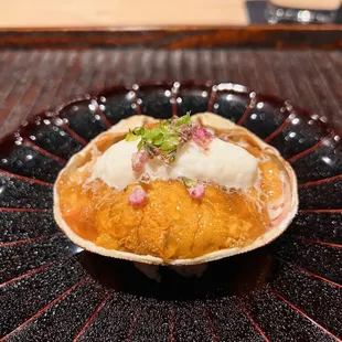 Kyoto snow crab and uni with cauliflower cream