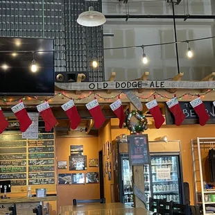 The beer stockings were hung by the beer chimney with care ...