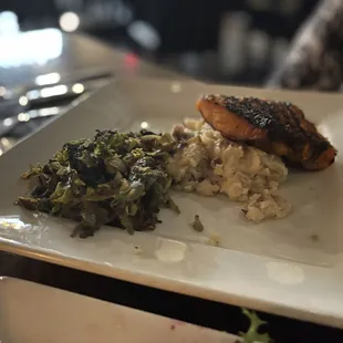 Salmon, Mashed Potato* Sauteed Brussels Sprouts*