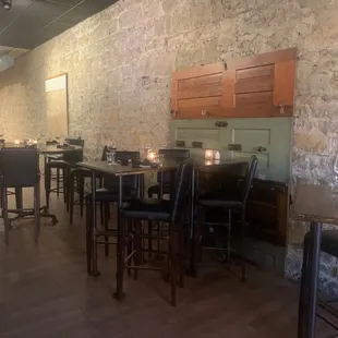 High top tables in the bar