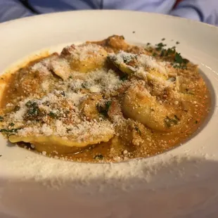 Lobster ravioli w fresh parm