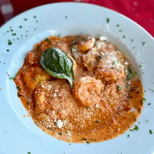 Lobster and shrimp ravioli