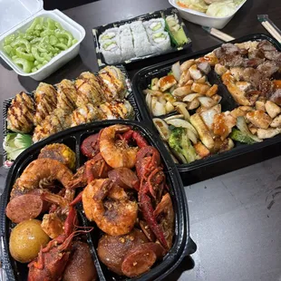 a table full of food