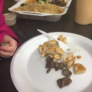 Chicken and steak for the kiddos