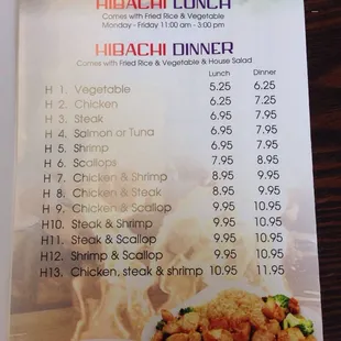 Habachi menu