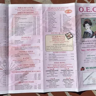 Updated Menu with prices- December 2021