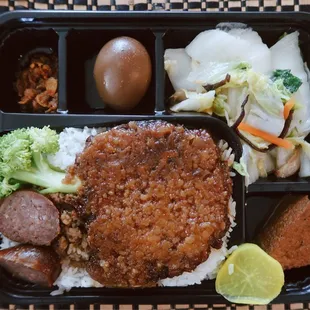 Braised pork chop bento