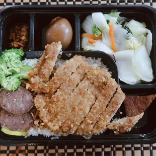 Fried pork chop bento