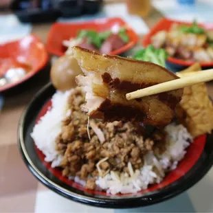 Soy-stewed pork with rice