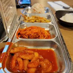 Cucumber radish bean sprouts potato salad