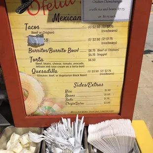 The menu
