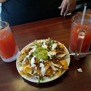 Carne asada super nachos w/ michies