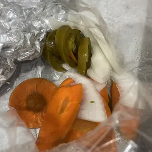 Picked carrots and jalapeño