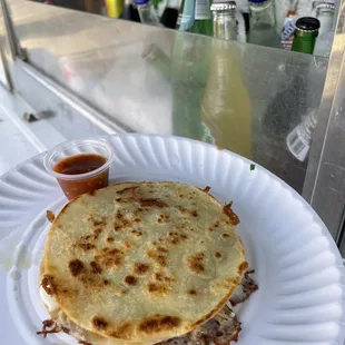 Corn Quesadilla with Carnitas