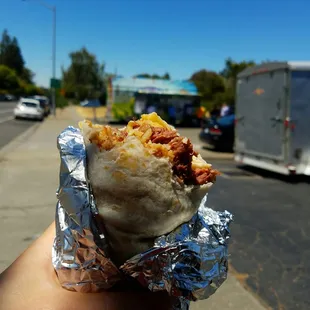 This burrito is perfect and the seasoning is amazing. Don't be afraid to try something you don't know! For me, it was caveza.