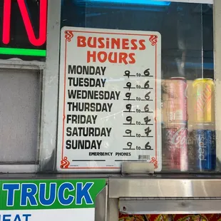 Updated business hours