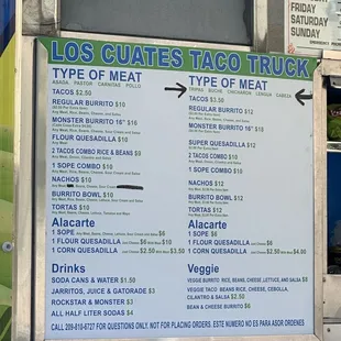 menu