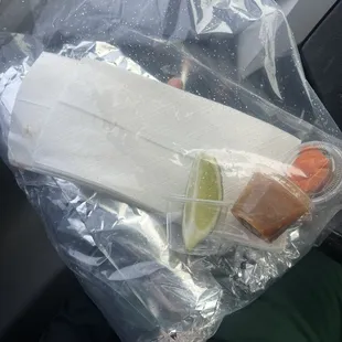 Two burritos to-go