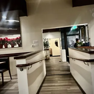 Photo of the front door from our table. The receptionist was awesome!