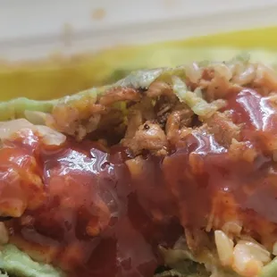 Salmon burrito with a delicious sauce