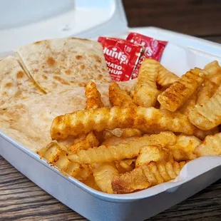 Cheesy Quesadilla &amp; Fries. For The Kids.