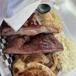 Ribs tri tip and smoked chicken all had great flavors and taste