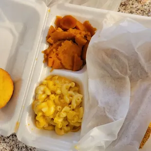 Dinner sides Mac &amp; cheese and Yams
