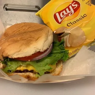 a sandwich and chips