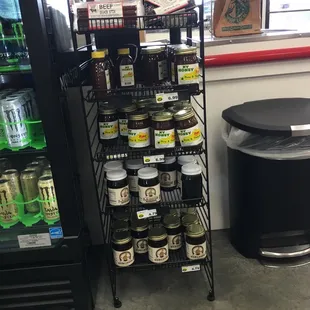 Honey and other local food products.