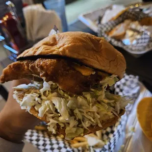 Fried fish sandwich