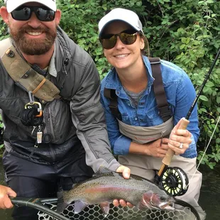 A happy guest fishing with Jordan on Putah Creek near Napa California.