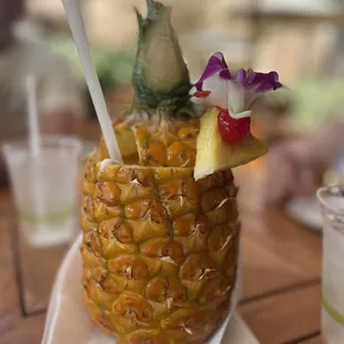 Passion Colada in a Pineapple