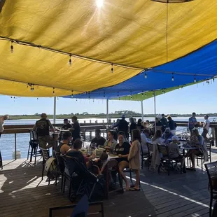 View from the outside seating. Just dock your boat and eat &amp; drink.