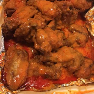 Saucy hot buffalo wings