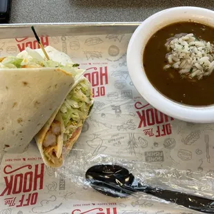Chipotle SHRIMP WRAP COMBO with SEAFOOD GUMBO - CUP