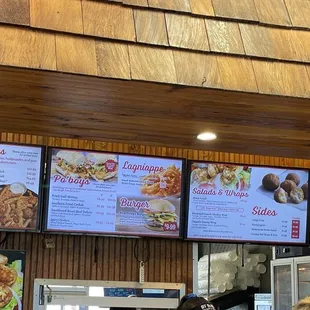 Menu board on 6/22/2022