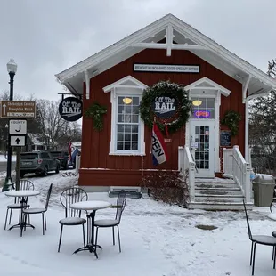 Front door of Off The Rail.