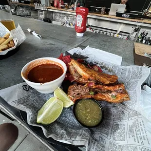 a plate of food on a table